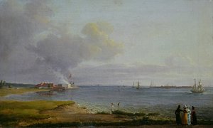 View over Øresund near the Lime Works by Johan Christian Dahl